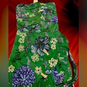 Strapless floral Romper with side tie